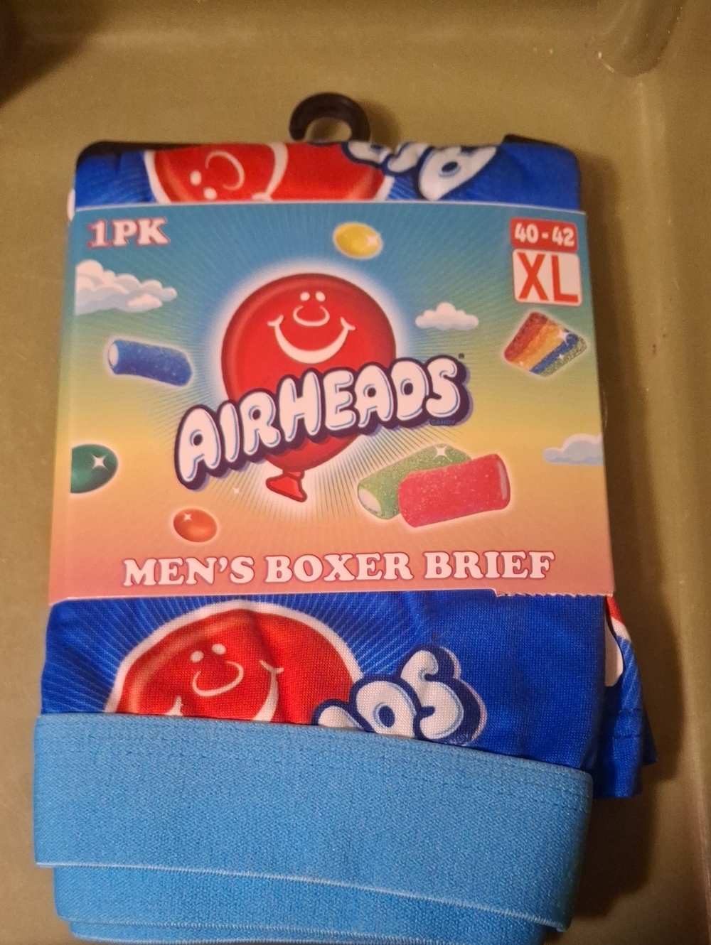 Airheads Men’s Boxer Brief Blue Candy Logo XL